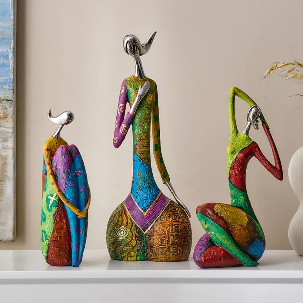 Colourful Woman Resin Statue