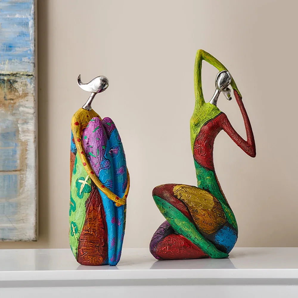 Colourful Woman Resin Statue