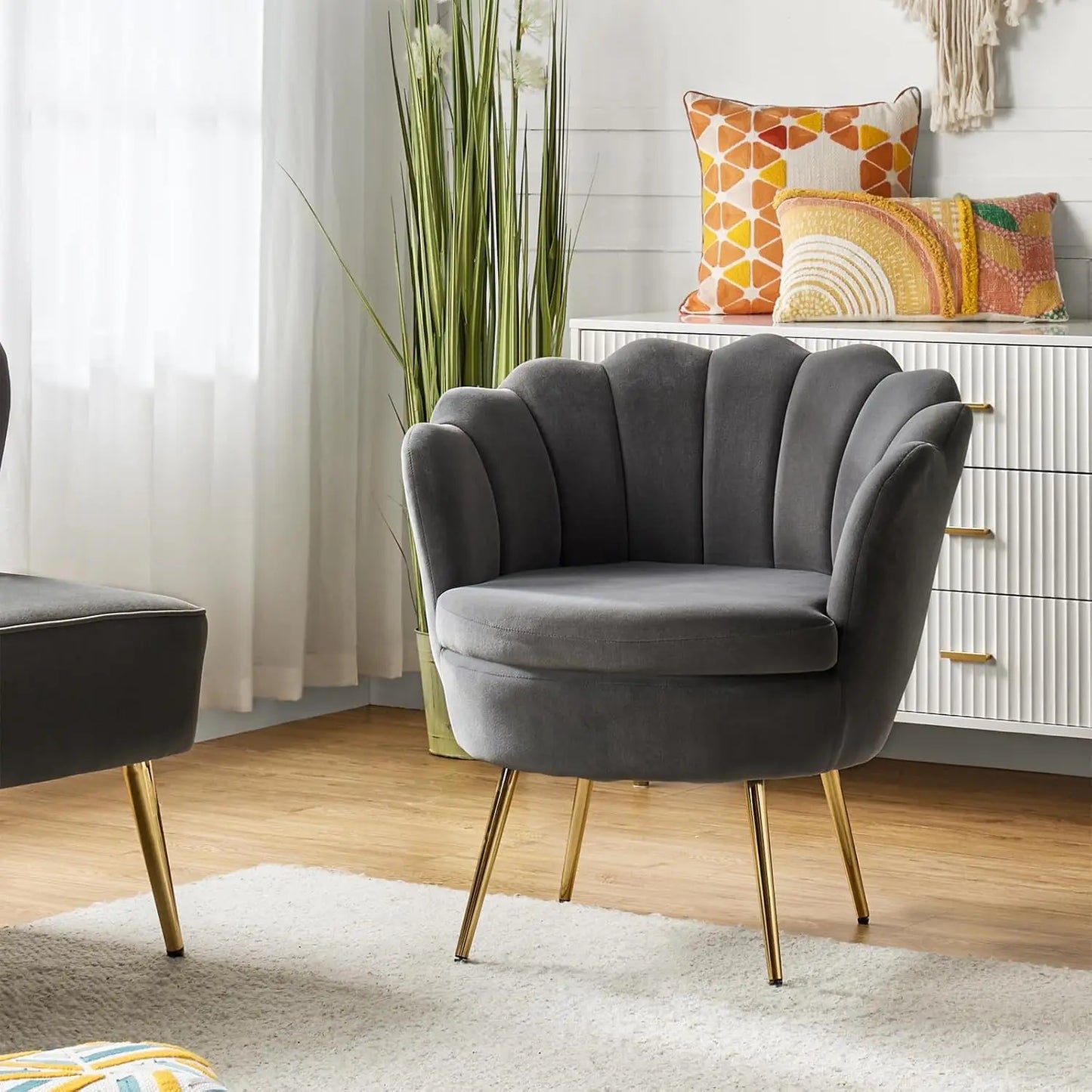 Unique Back Support Chairs with Gold Legs