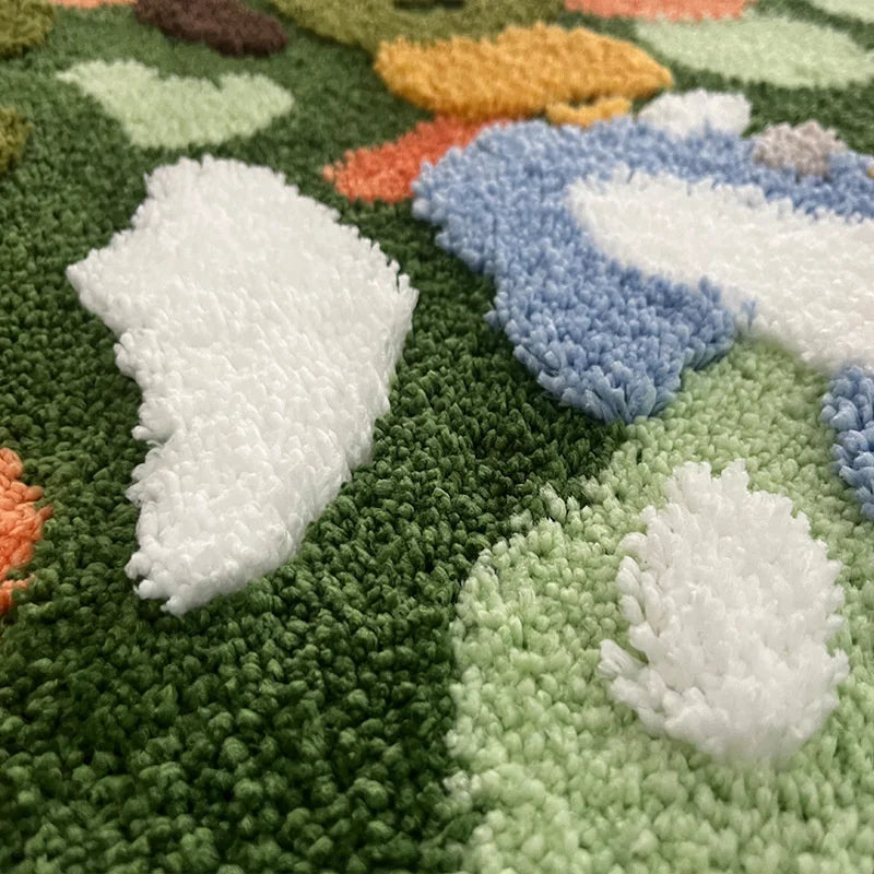Luxury Irregular Moss Tufted Area Rug
