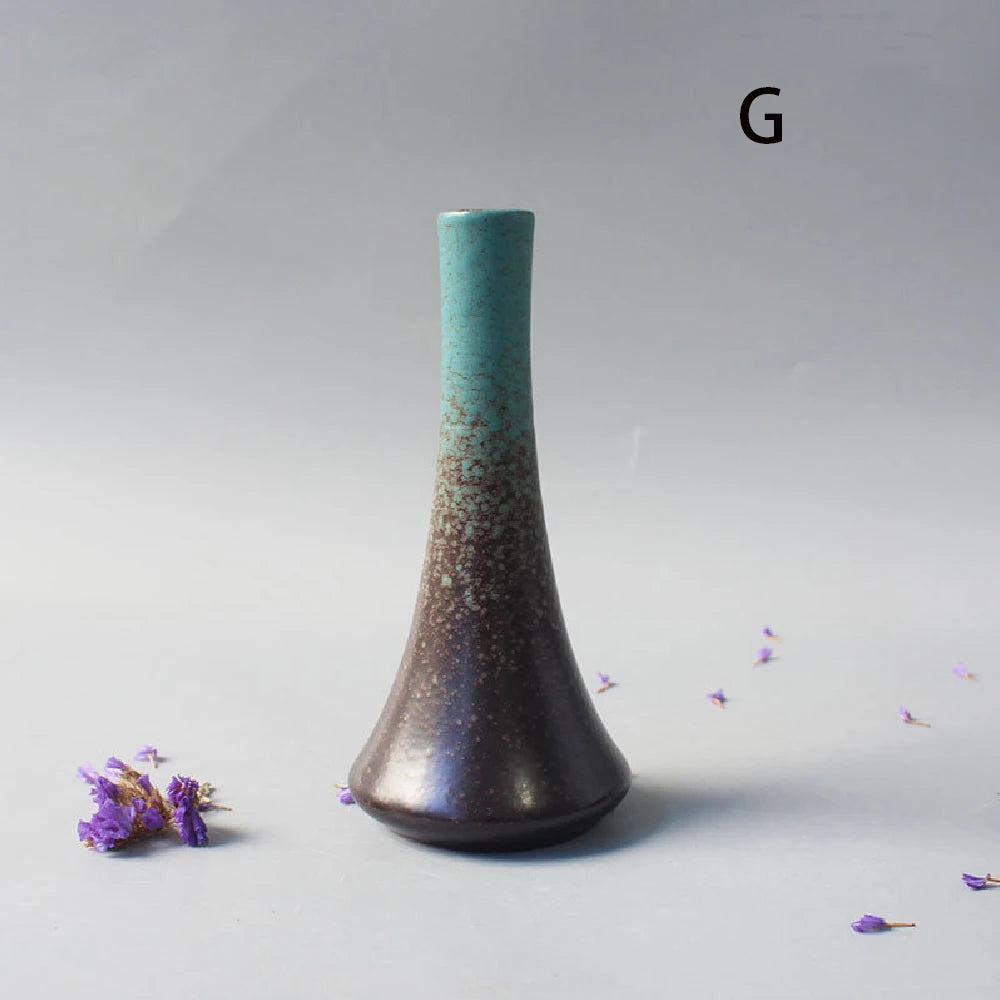 Japanese Black Ceramic Vase for Decor