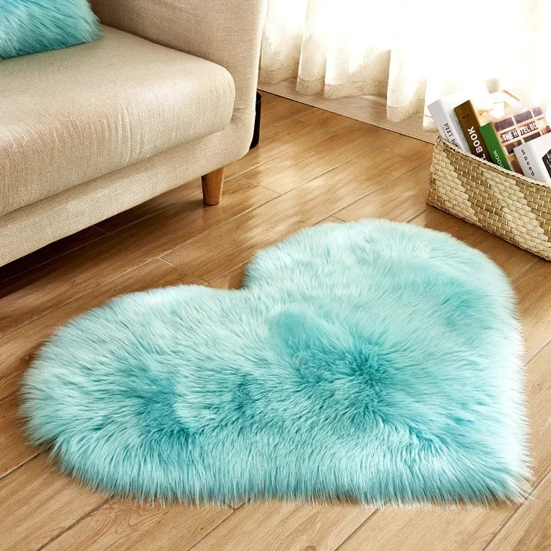 Heart Shaped Fluffy Rug