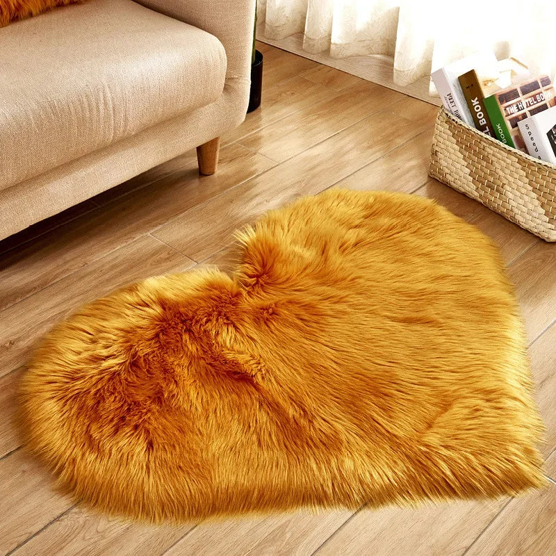 Heart Shaped Fluffy Rug
