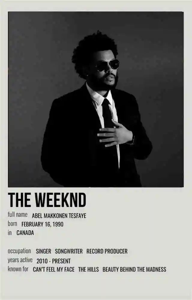 Rapper The Weeknd Retro Poster