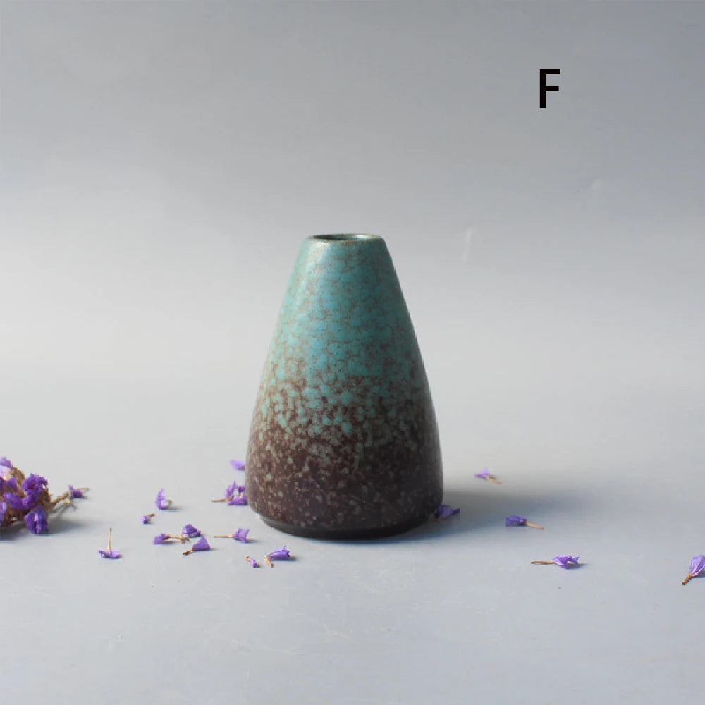 Japanese Black Ceramic Vase for Decor