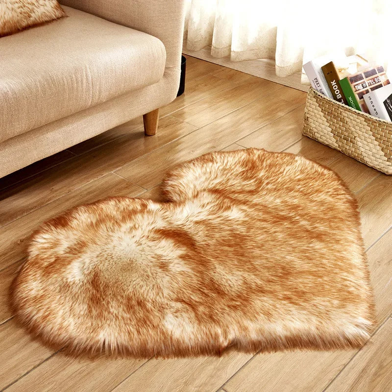 Heart Shaped Fluffy Rug