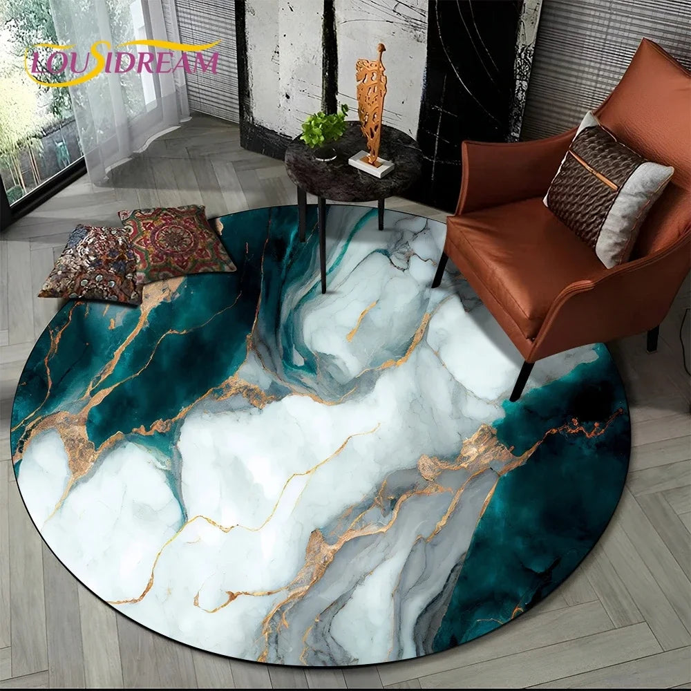 Elegant Marble Round Rug