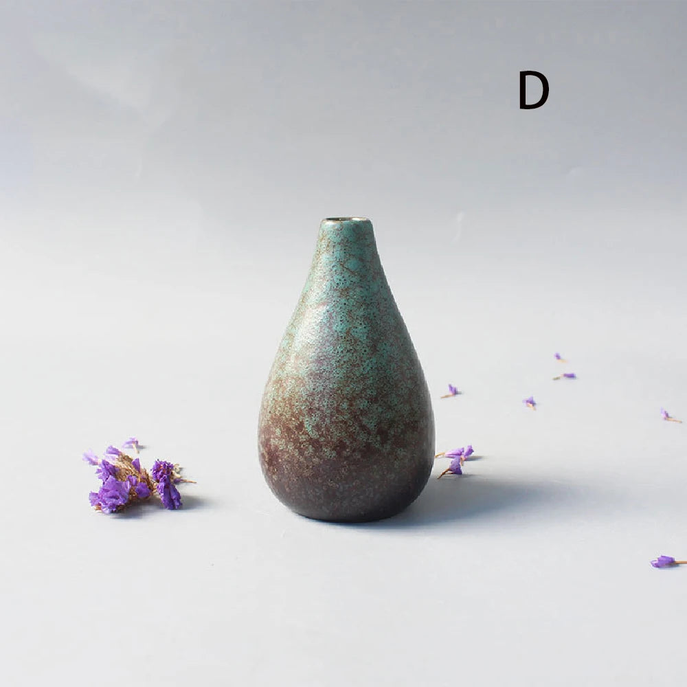 Japanese Black Ceramic Vase for Decor