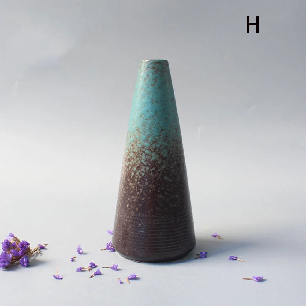 Japanese Black Ceramic Vase for Decor