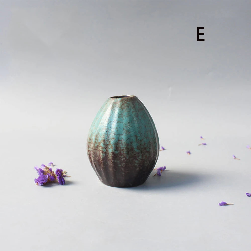 Japanese Black Ceramic Vase for Decor