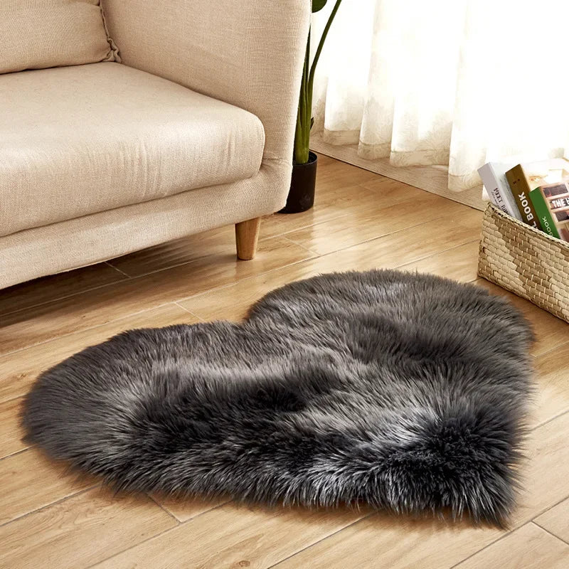 Heart Shaped Fluffy Rug