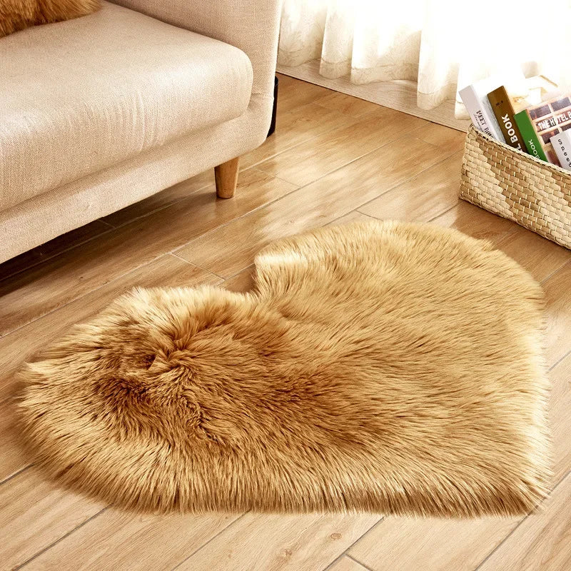 Heart Shaped Fluffy Rug