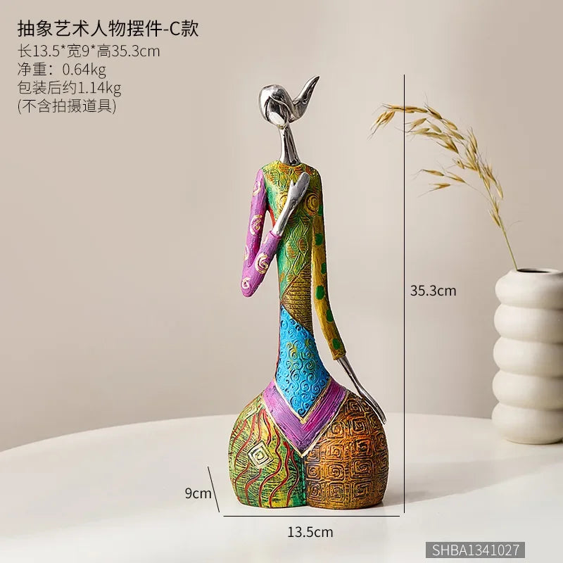 Colourful Woman Resin Statue