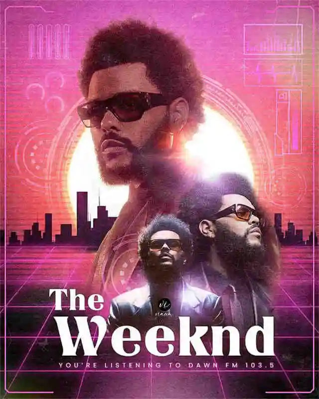 Rapper The Weeknd Retro Poster