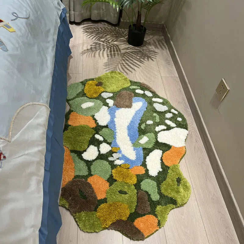 Luxury Irregular Moss Tufted Area Rug