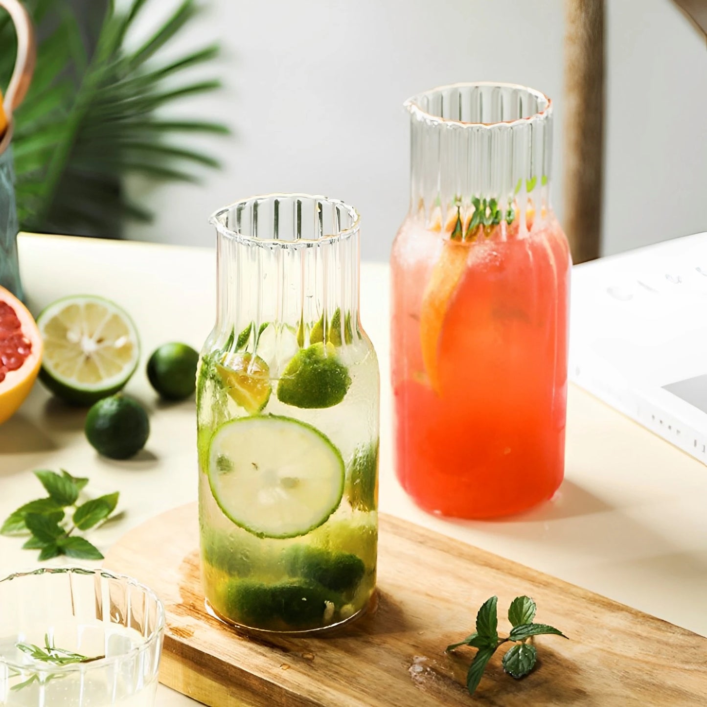 Elegant Glass Carafe Set with Cup
