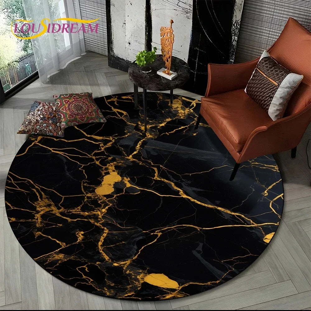 Elegant Marble Round Rug