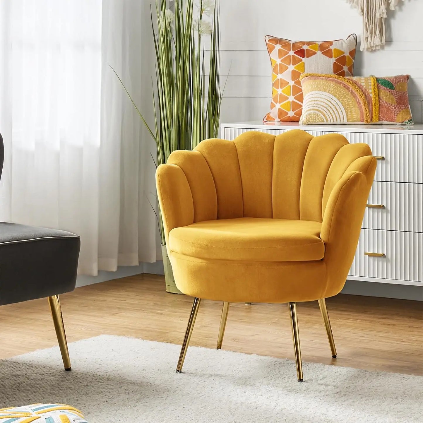 Unique Back Support Chairs with Gold Legs