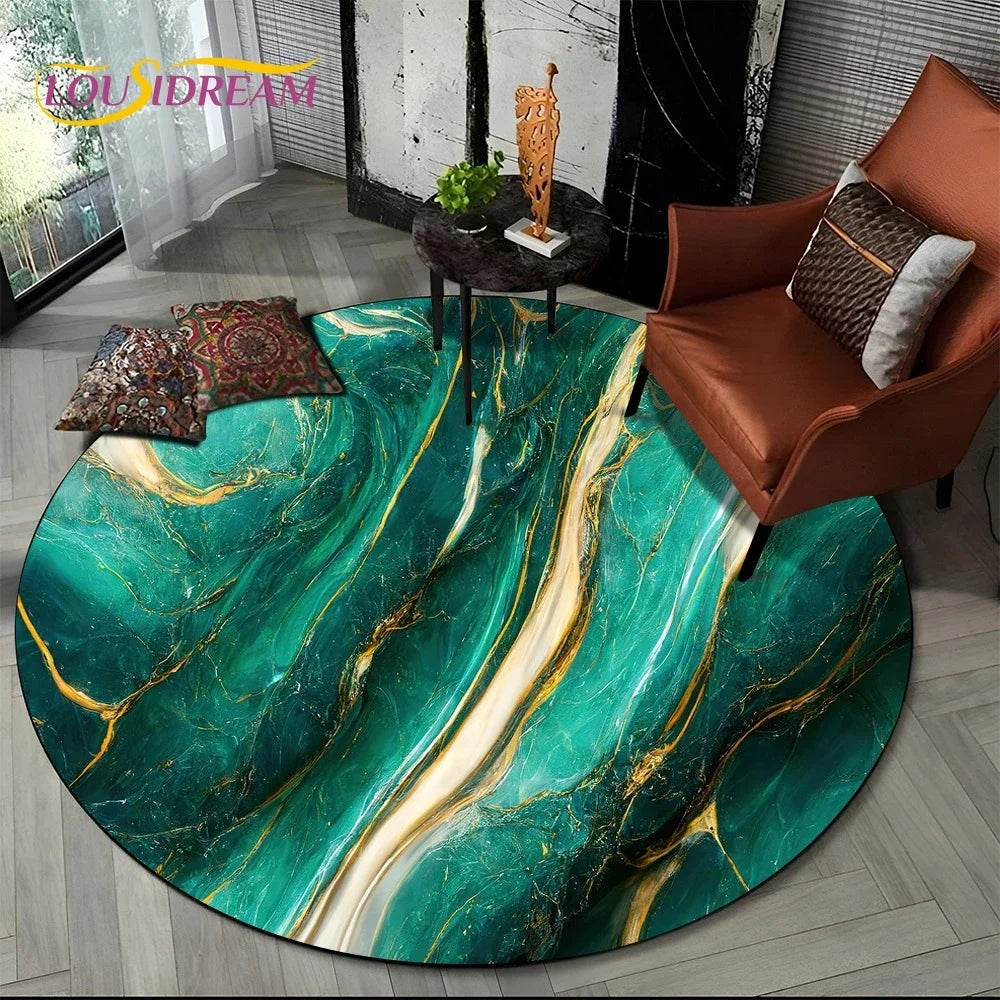 Elegant Marble Round Rug